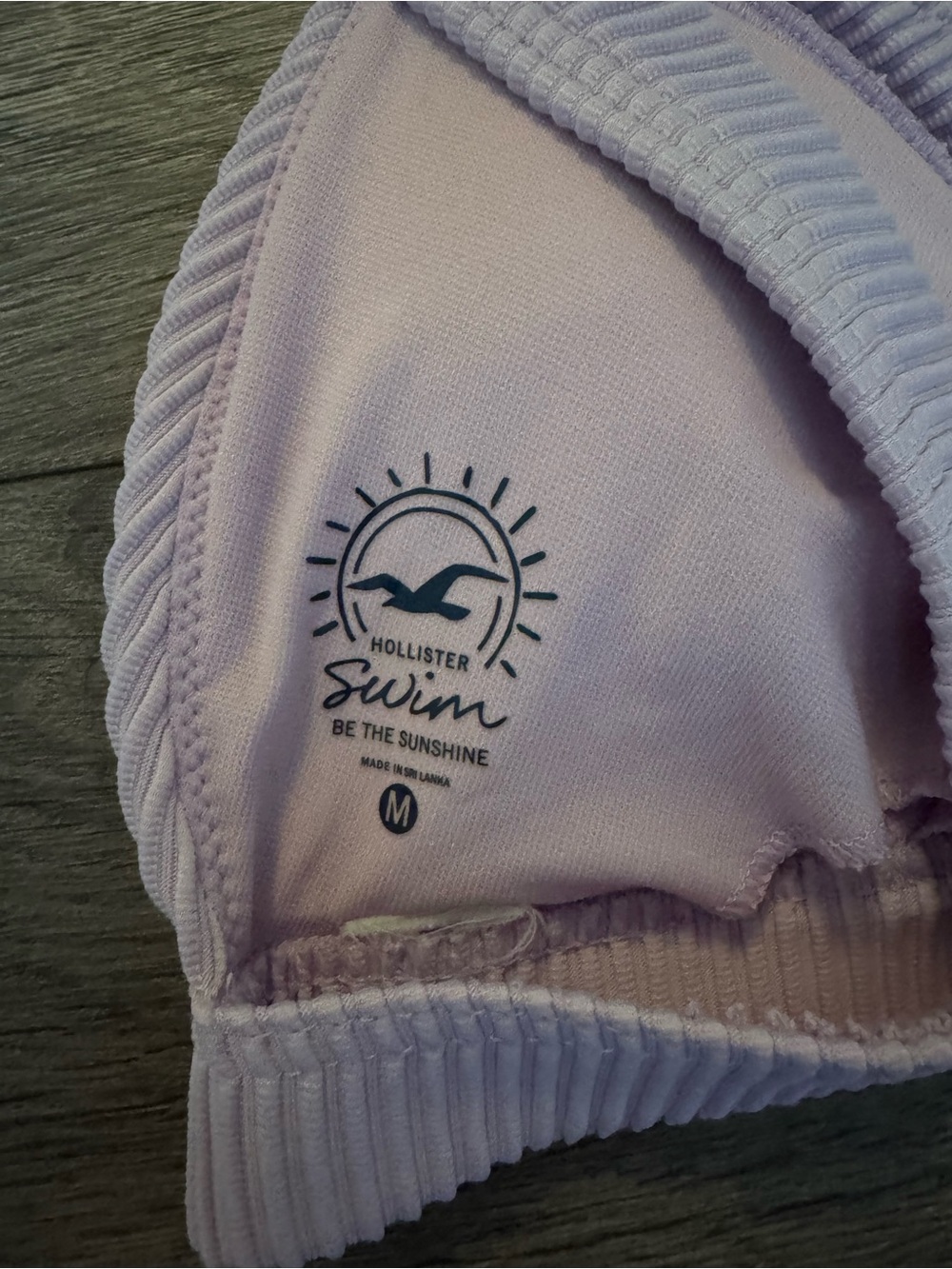 Hollister Women’s Soft Lilac Ribbed Bikini Set - Triangle Top & Cheeky Bottoms - Picture 3 of 4